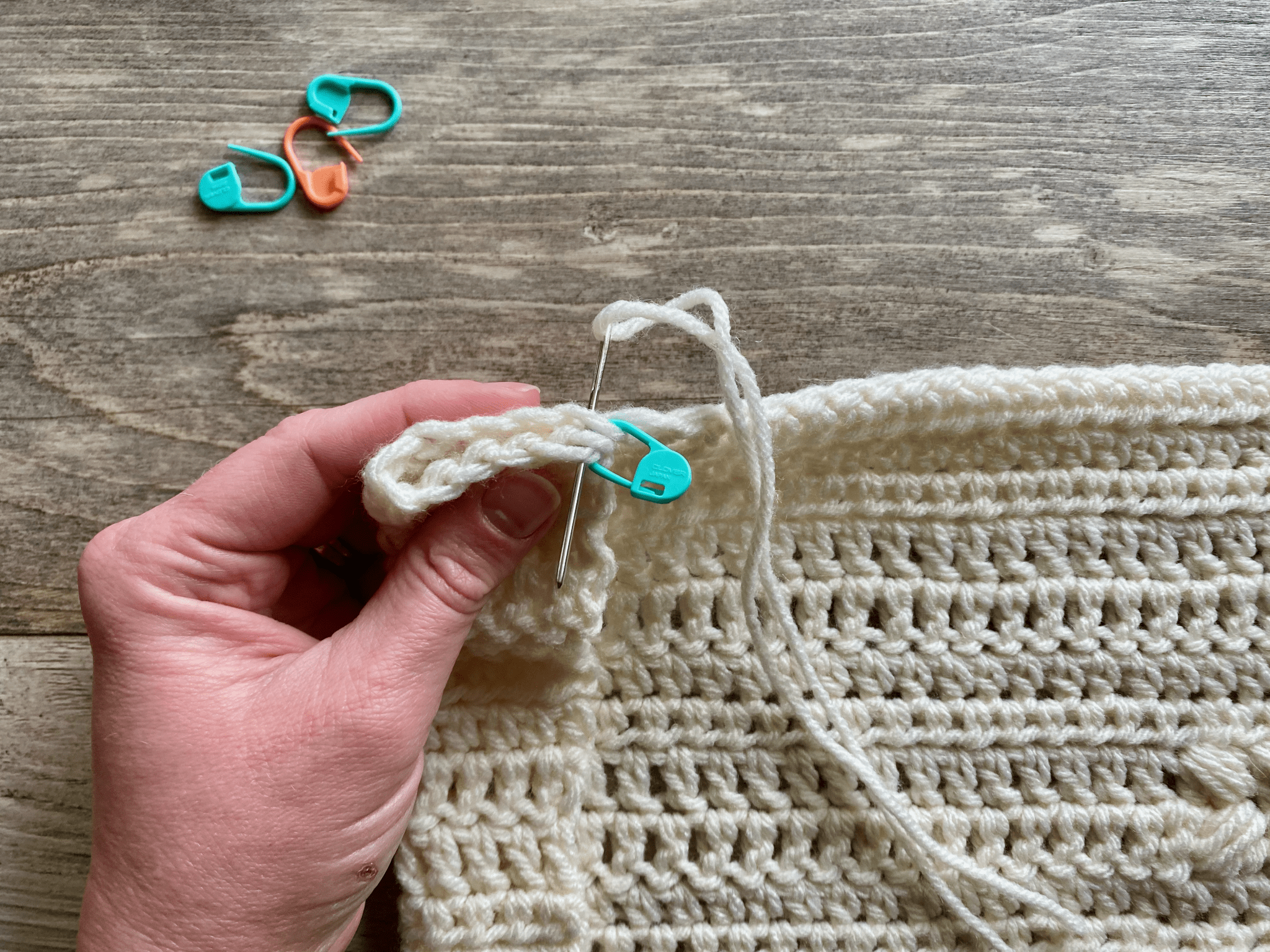 crochet wall hanging sew dowel pocket